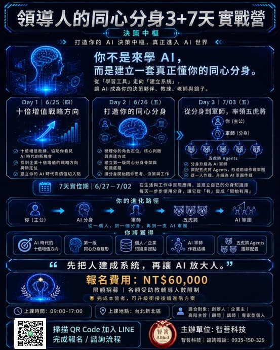 領導人的同心分身 3+7 天創作營
