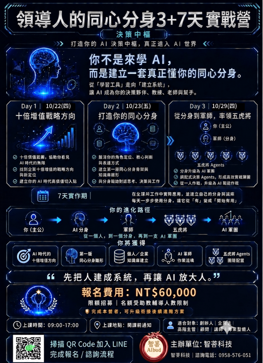 【10月課程新訊】領導人的同心分身 3+7 天創作營