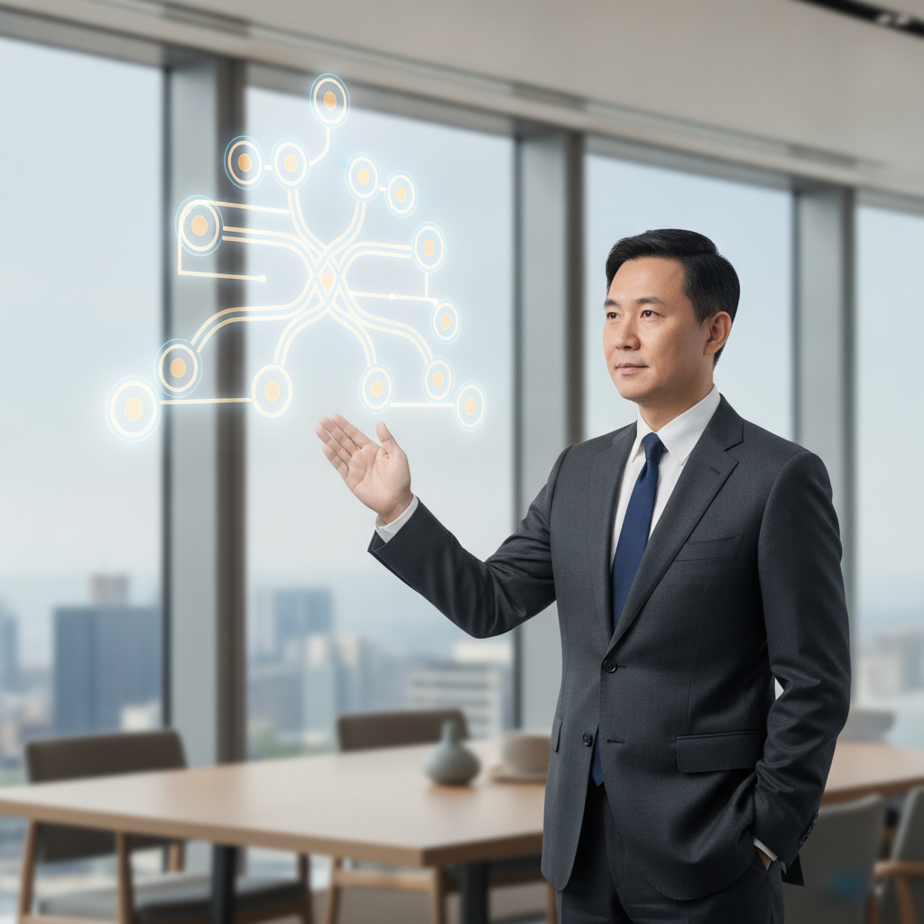 智慧引導AI決策框架示意圖：企業如何在AI時代平衡效率與永續價值