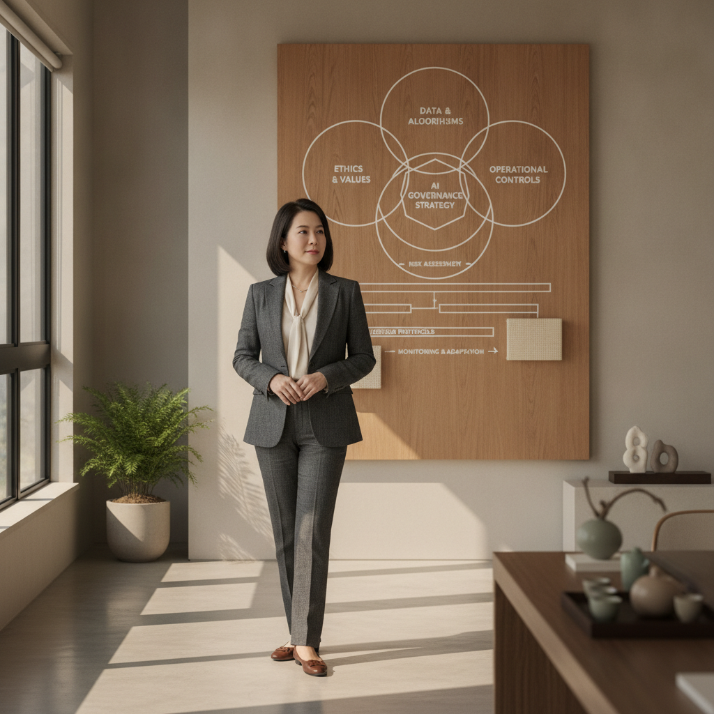 企業 AI 治理智慧決策框架示意圖