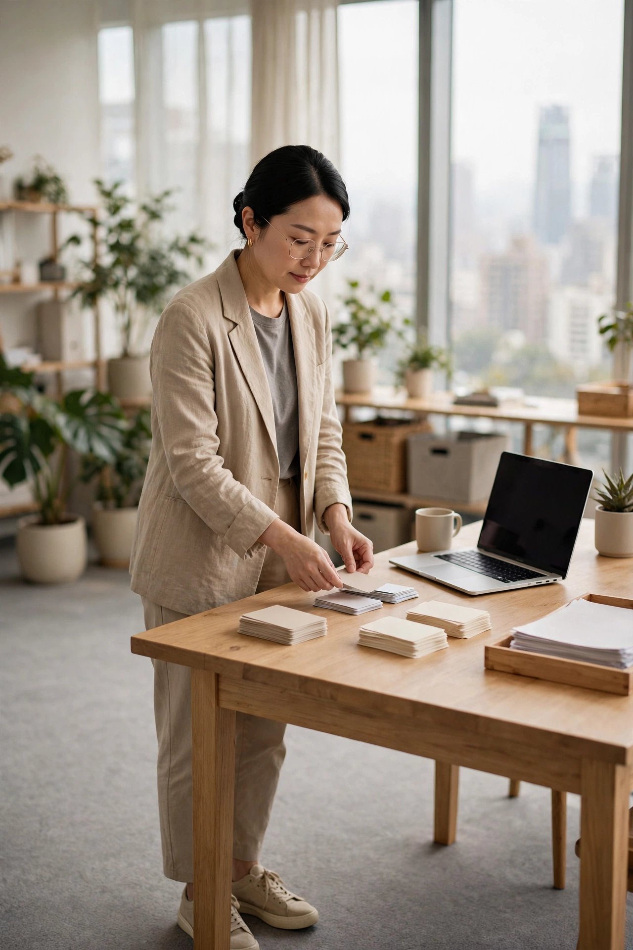 企業行政人員在辦公桌前同時處理多項庶務,象徵庶務黑洞與行政流程自動化評估