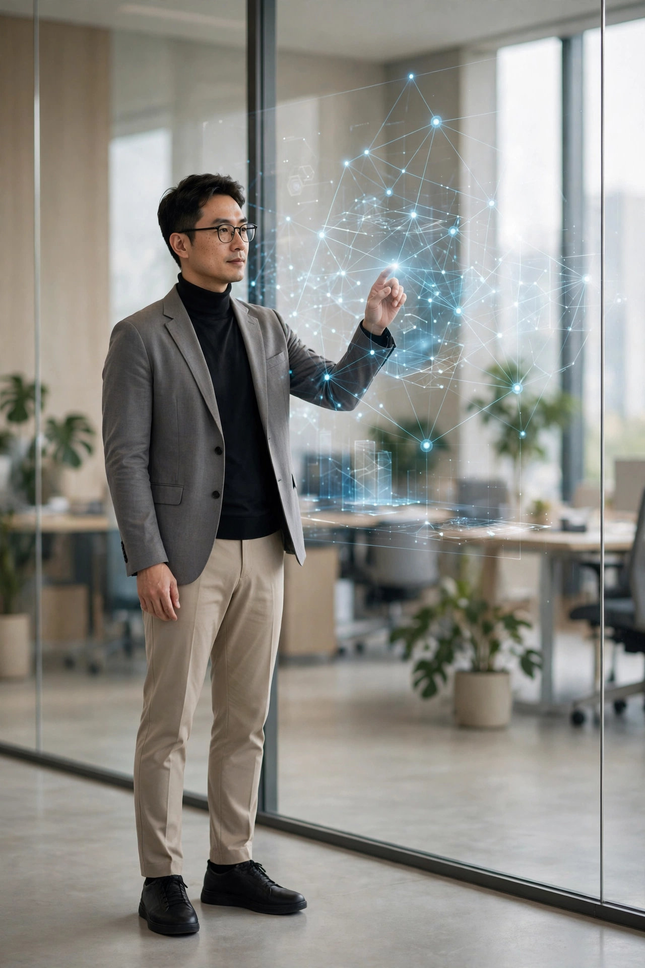 AI代理串接企業語意層與知識圖譜的架構示意圖